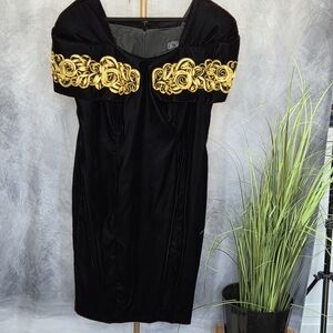 Chic Black Dress with Gold Accents Women's Size 18W